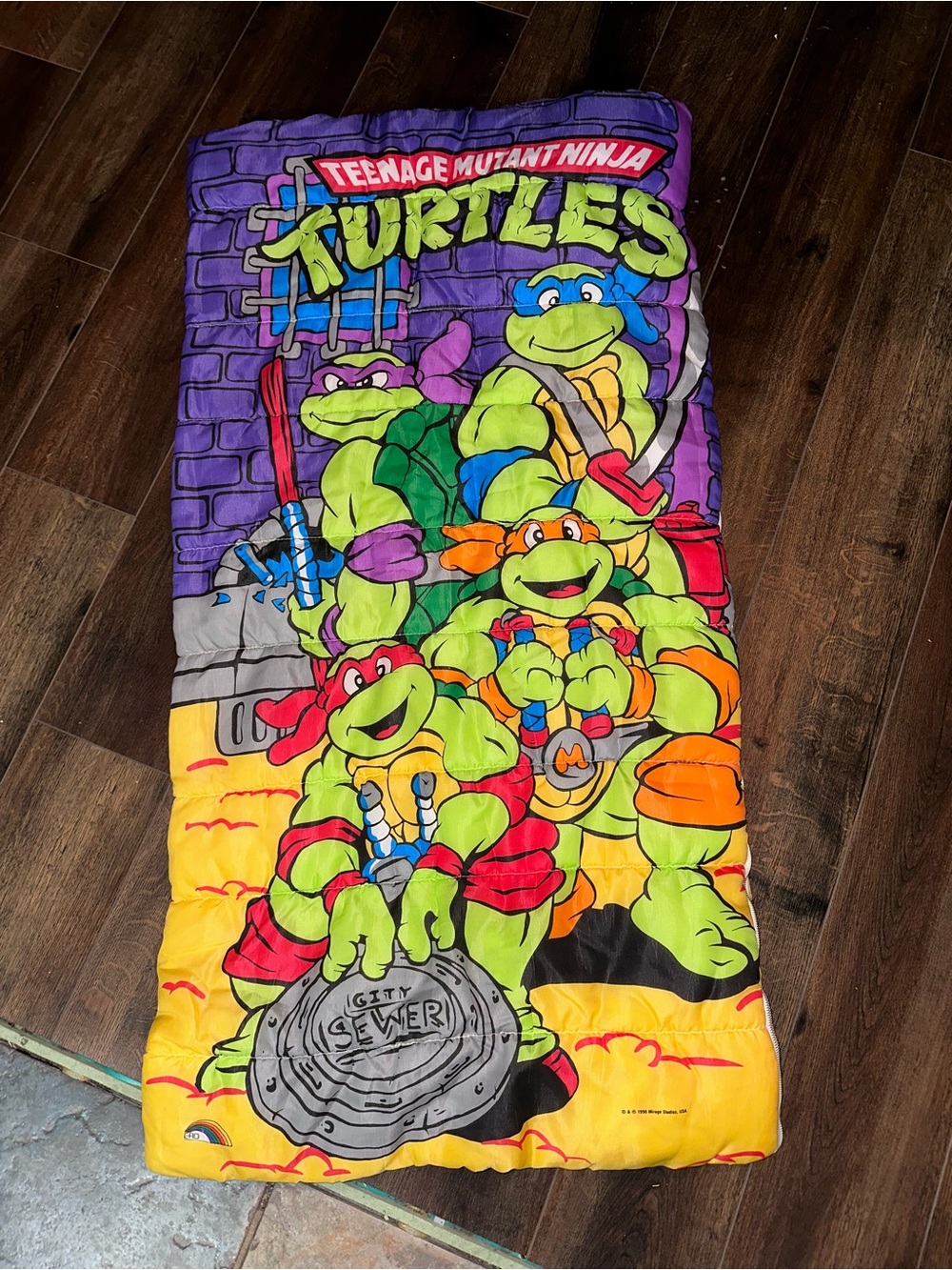 VINTAGE 1990 Teenage Mutant Ninja Turtles Youth Kids Mirage Sleeping Bag TMNT